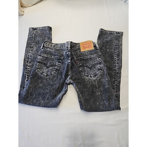 Levi's Men's 511 Black Acid Wash Tapered Jeans 28x30